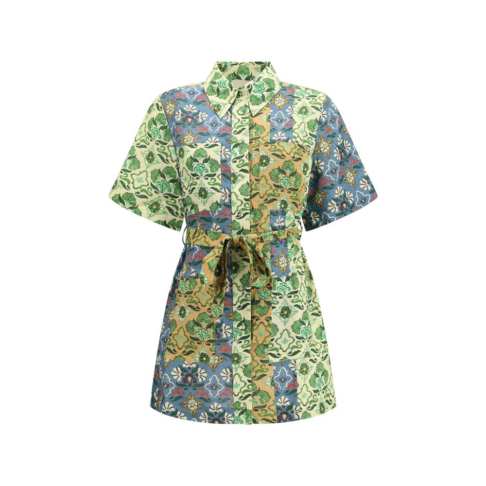 Alemais Multicolor Linen Casual Dress - Luxe Nova