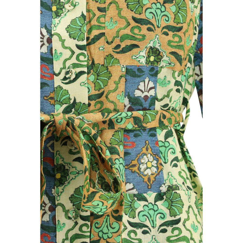 Alemais Multicolor Linen Casual Dress - Luxe Nova