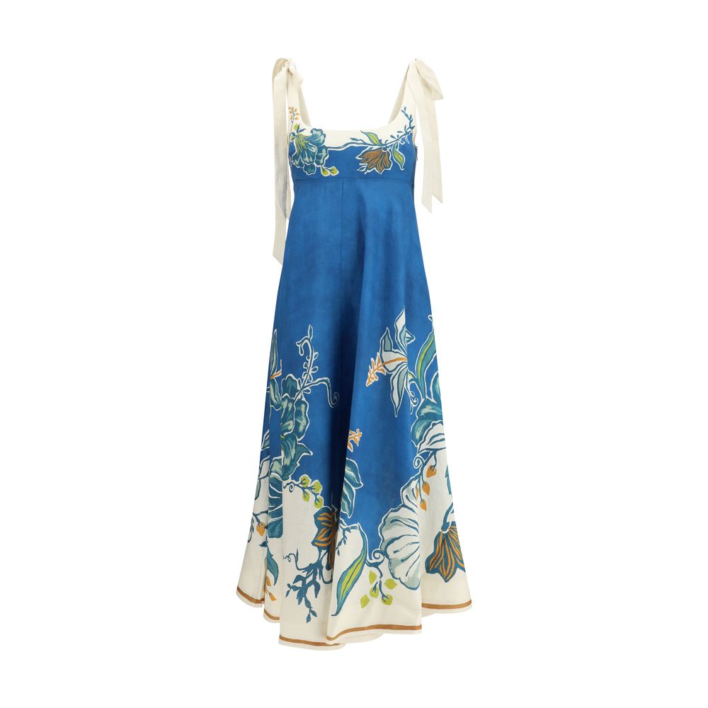 Alemais Blue Linen Casual Dress - Luxe Nova
