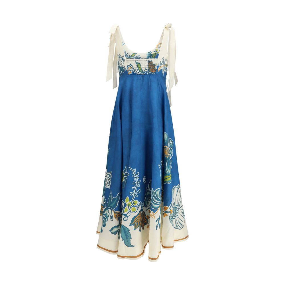 Alemais Blue Linen Casual Dress - Luxe Nova