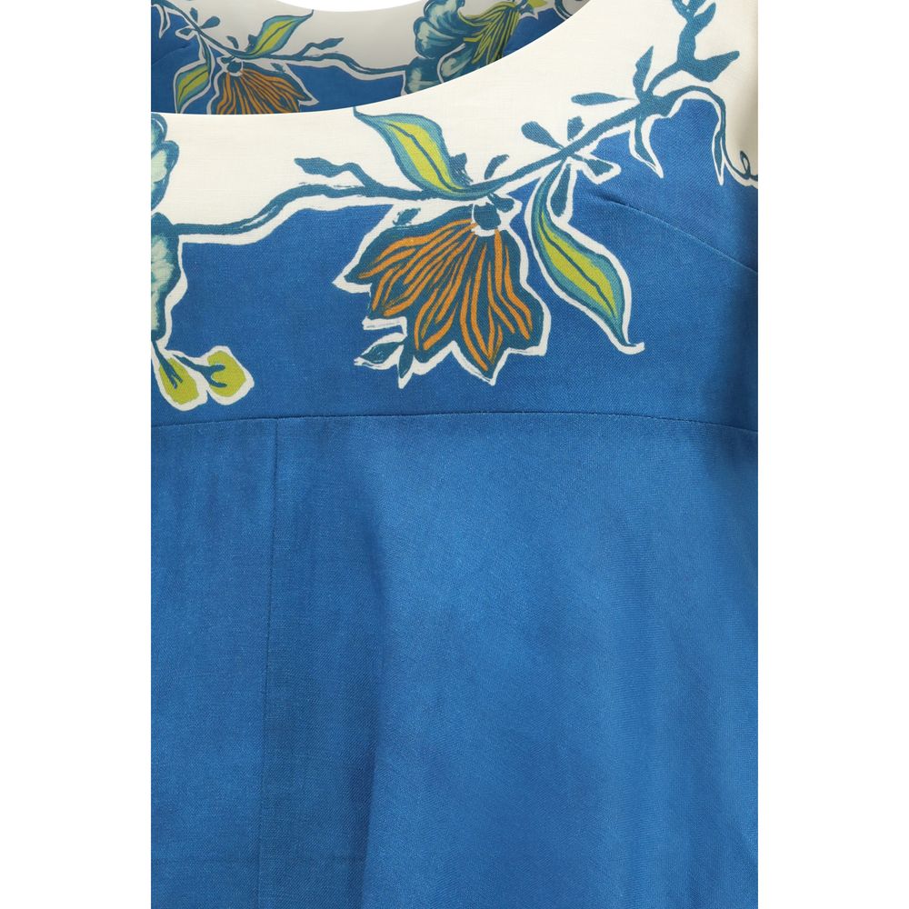 Alemais Blue Linen Casual Dress - Luxe Nova