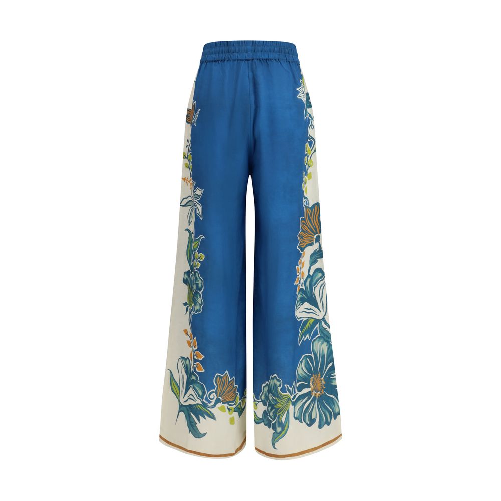 Alemais Blue Linen Casual Pants - Luxe Nova