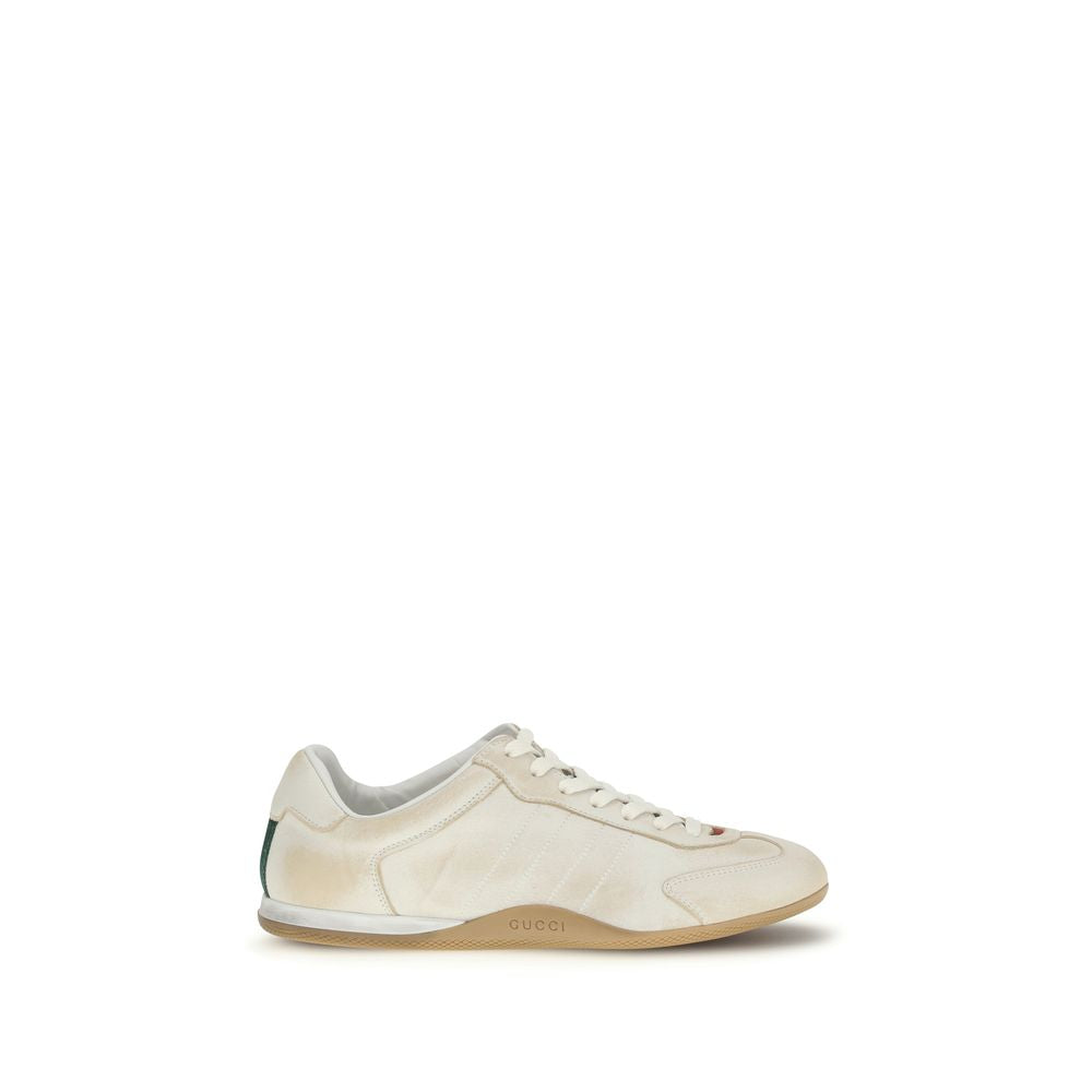 Gucci White Calf Leather Bos Taurus Low Top Sneakers - Luxe Nova
