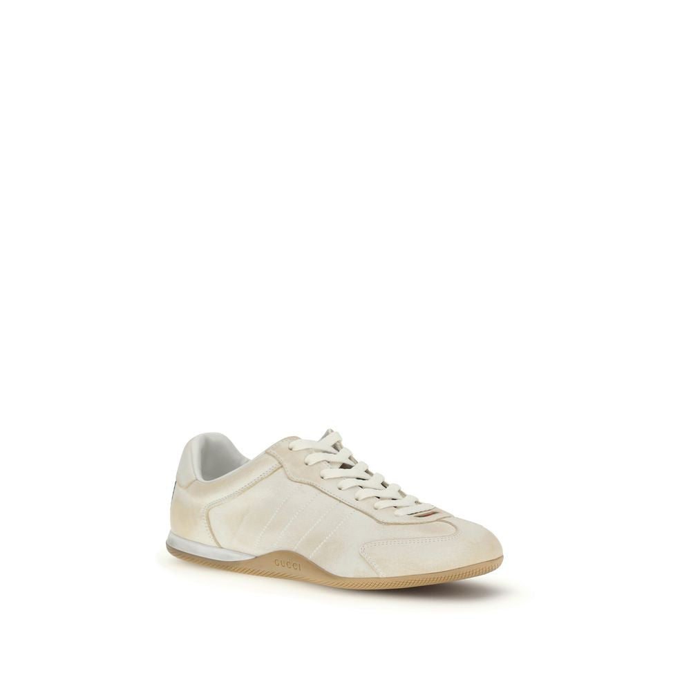 Gucci White Calf Leather Bos Taurus Low Top Sneakers - Luxe Nova