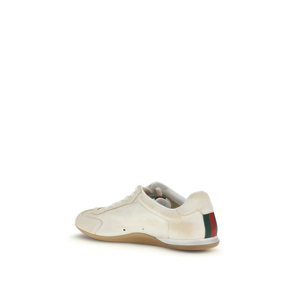Gucci White Calf Leather Bos Taurus Low Top Sneakers - Luxe Nova