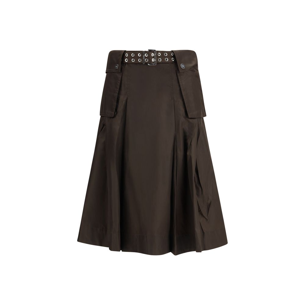Ganni Brown Recycled Polyamide Long Skirt - Luxe Nova