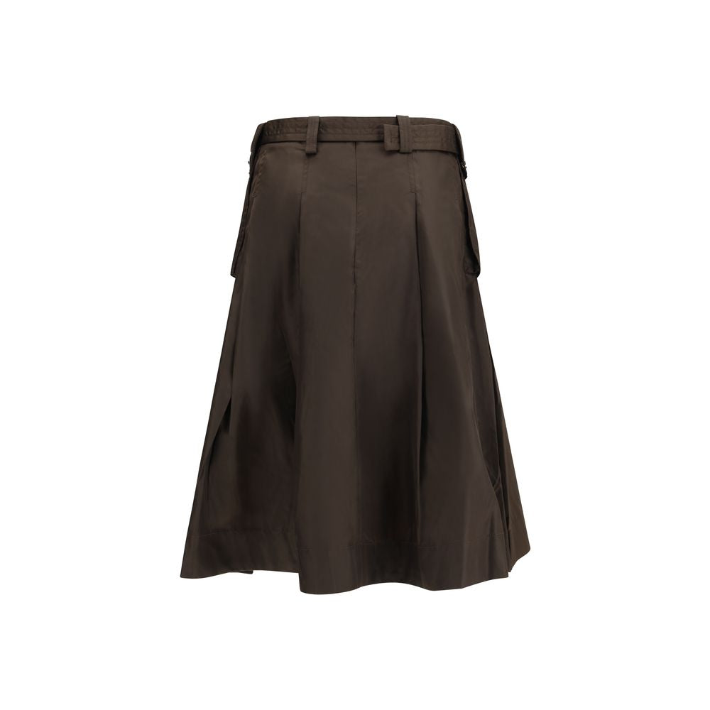 Ganni Brown Recycled Polyamide Long Skirt - Luxe Nova