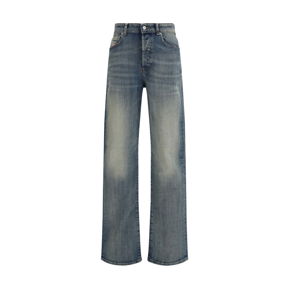 Diesel Blue Cotton Straight-Leg Jeans - Luxe Nova