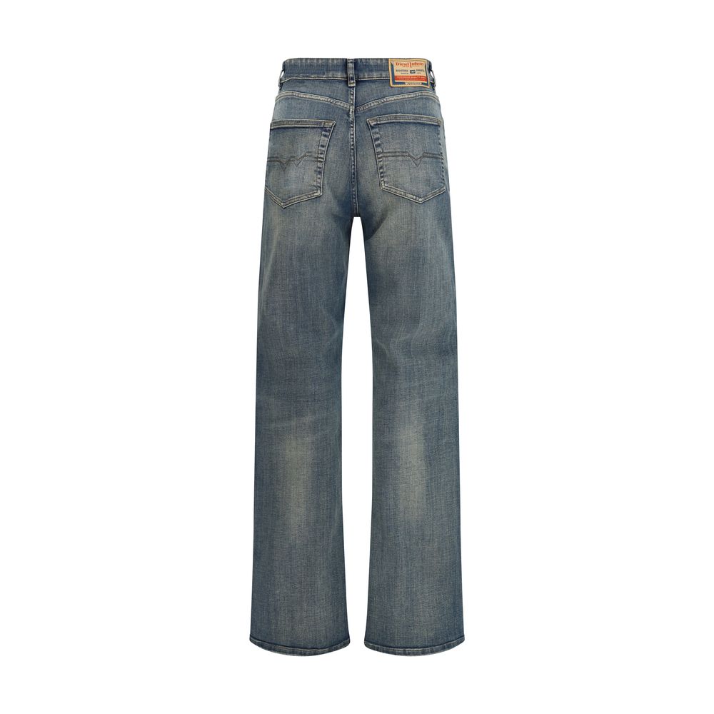 Diesel Blue Cotton Straight-Leg Jeans - Luxe Nova