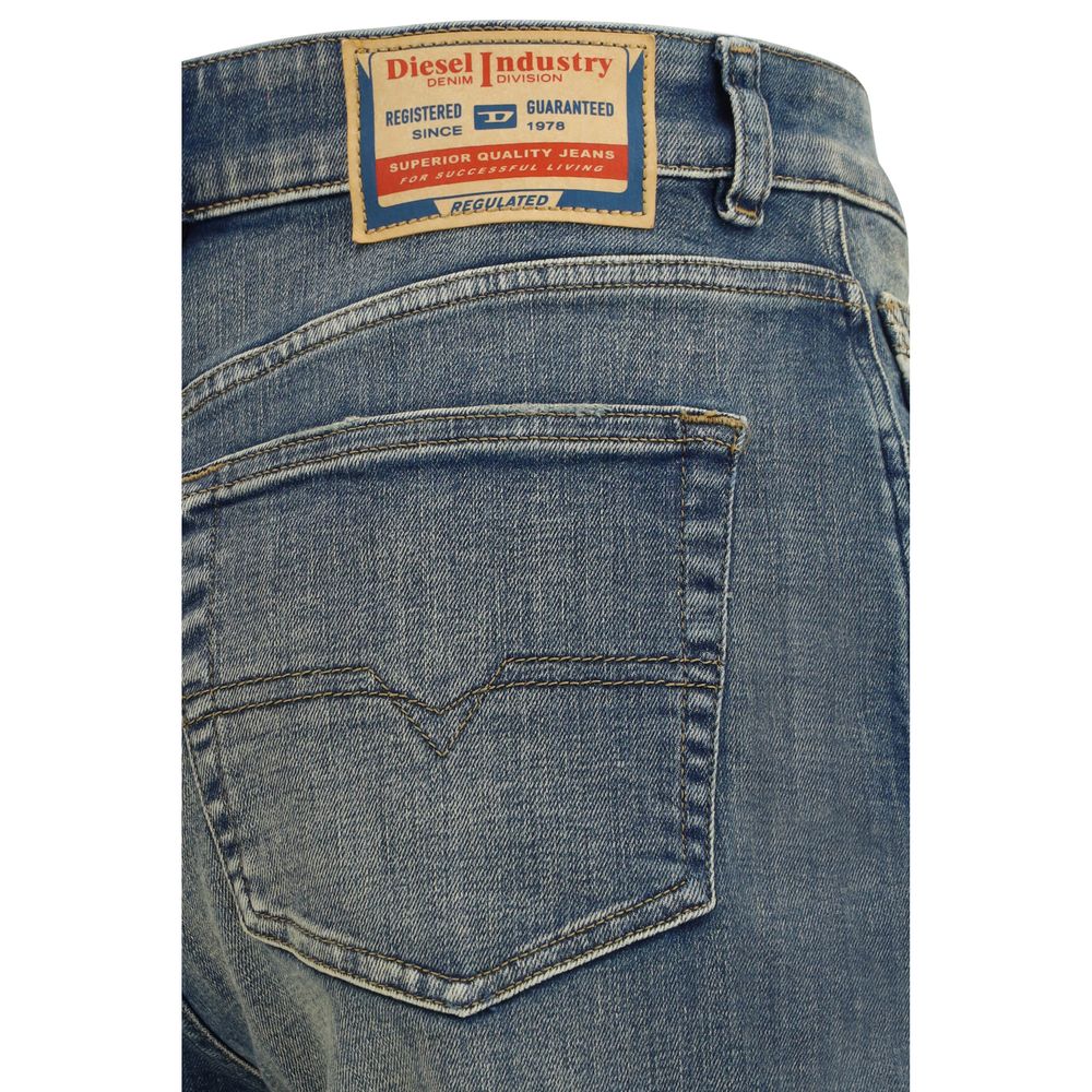 Diesel Blue Cotton Straight-Leg Jeans - Luxe Nova