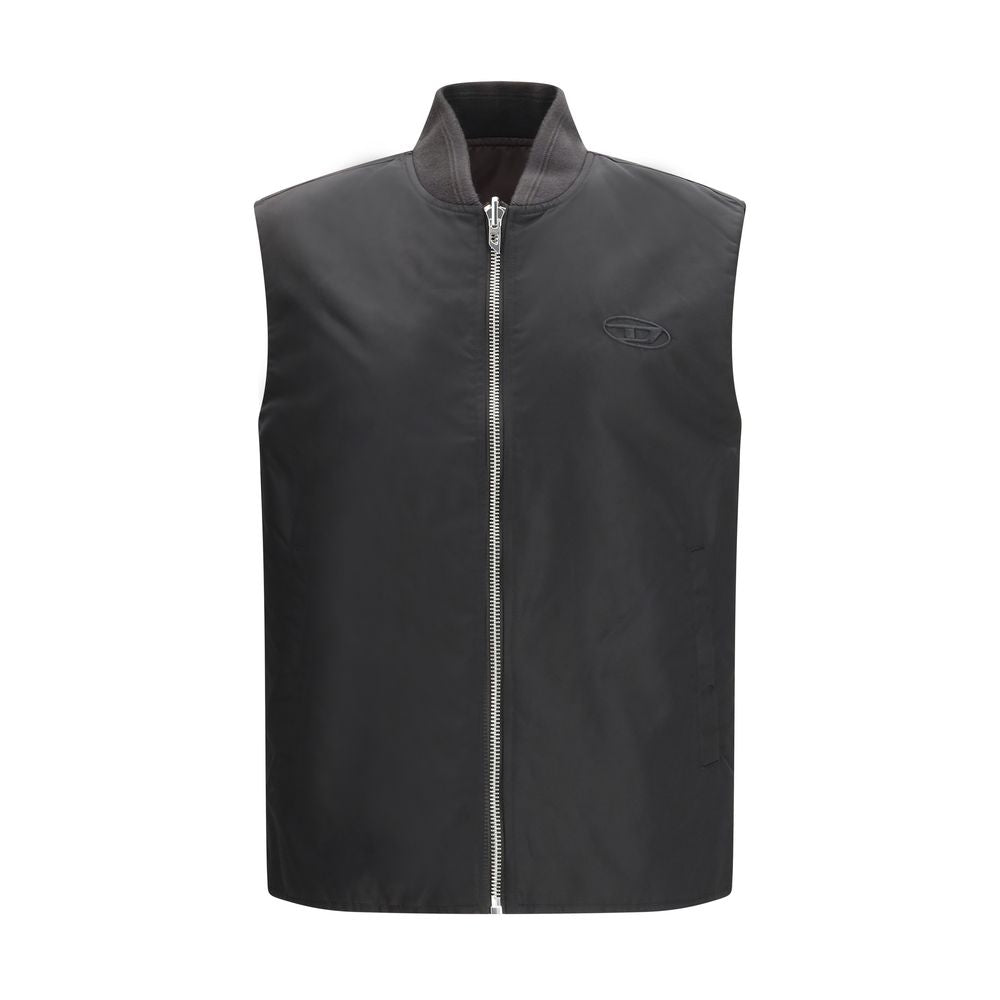 Diesel Brown Polyamide Sleveless Jacket - Luxe Nova