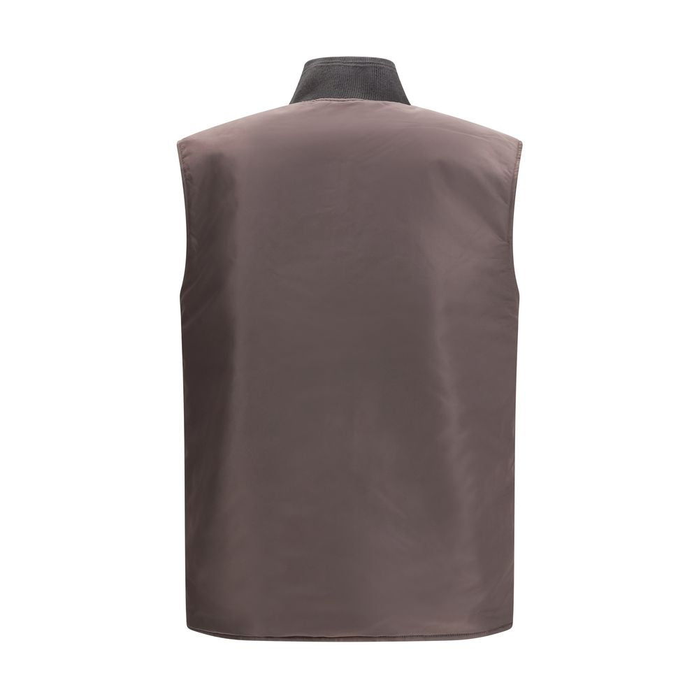 Diesel Brown Polyamide Sleveless Jacket - Luxe Nova