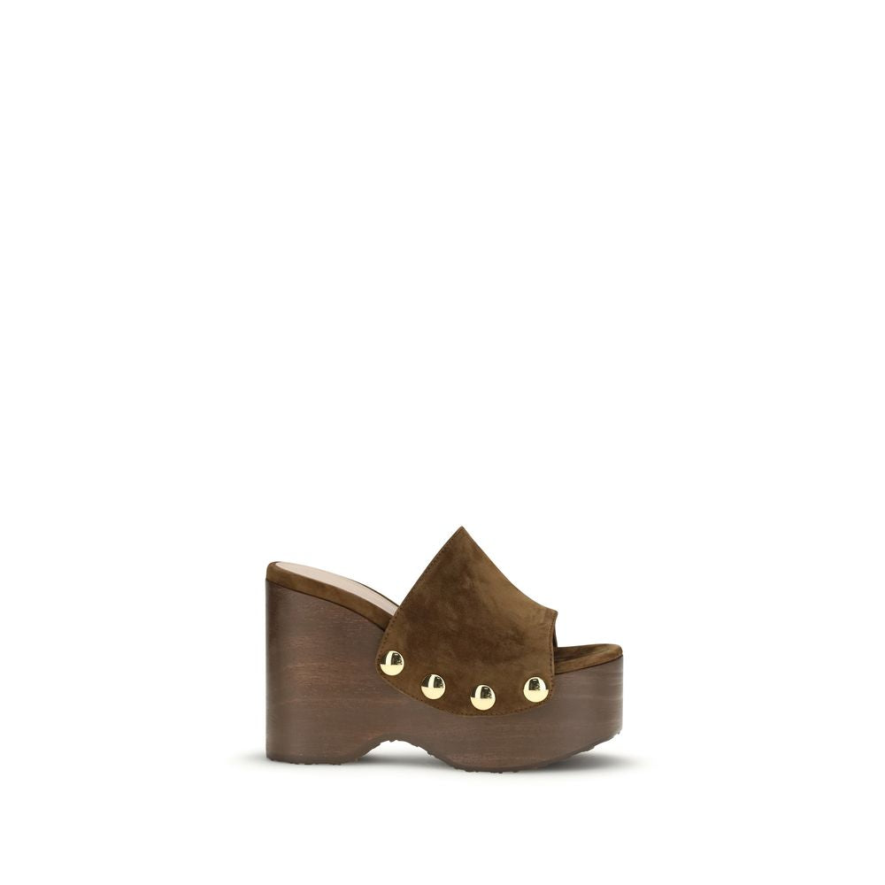 Gianvito Rossi Brown Other Fibres Clogs - Luxe Nova