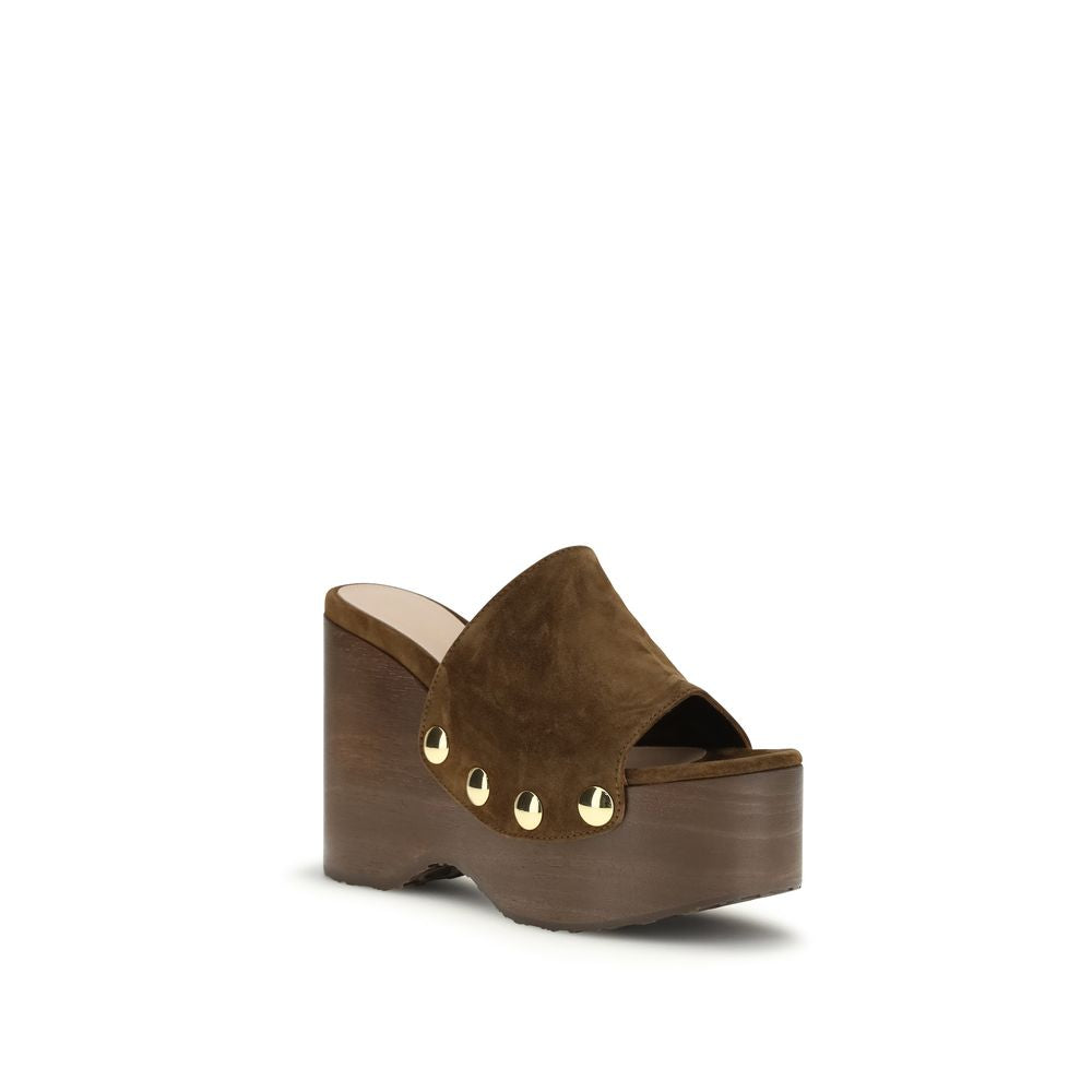 Gianvito Rossi Brown Other Fibres Clogs - Luxe Nova