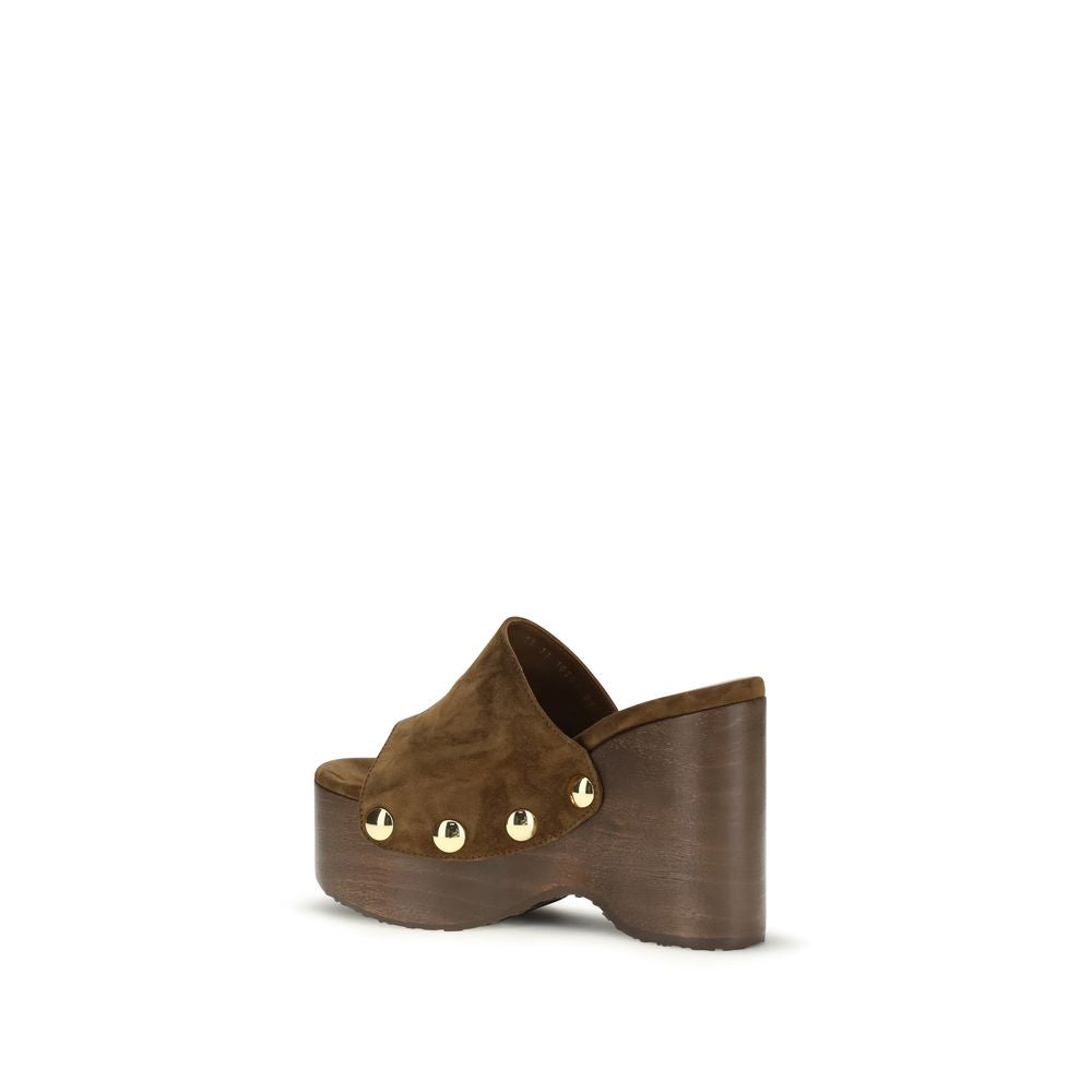 Gianvito Rossi Brown Other Fibres Clogs - Luxe Nova
