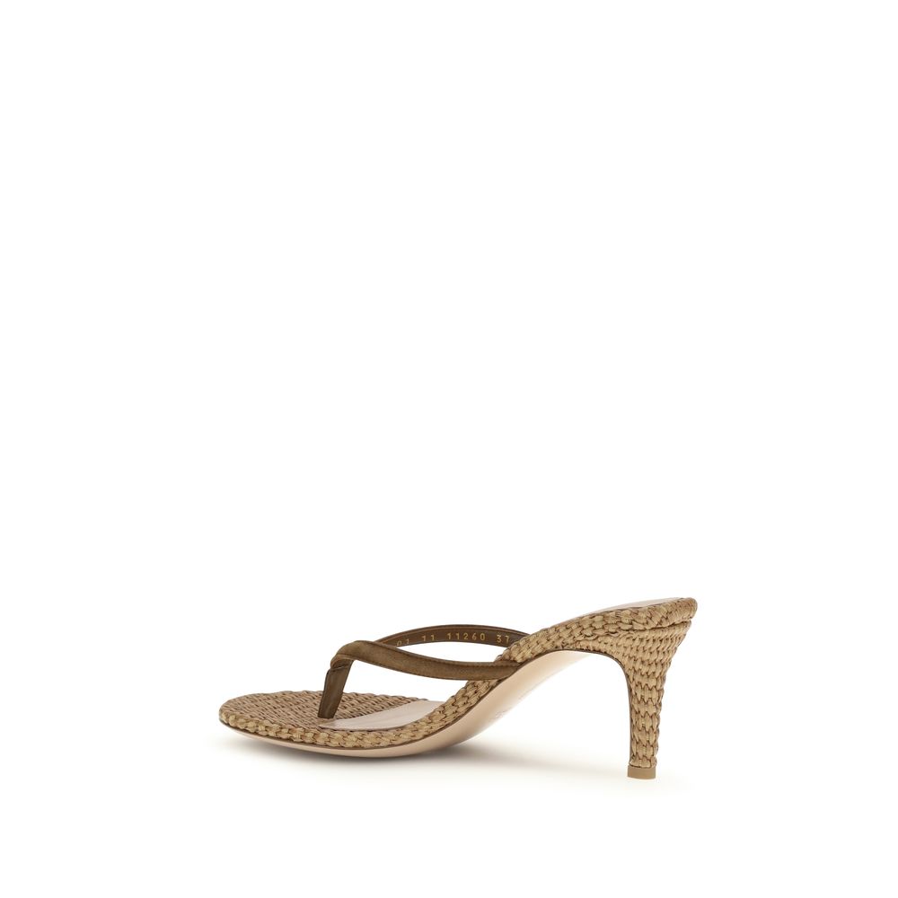 Gianvito Rossi Beige Raffia Stiletto Heel Sandals - Luxe Nova