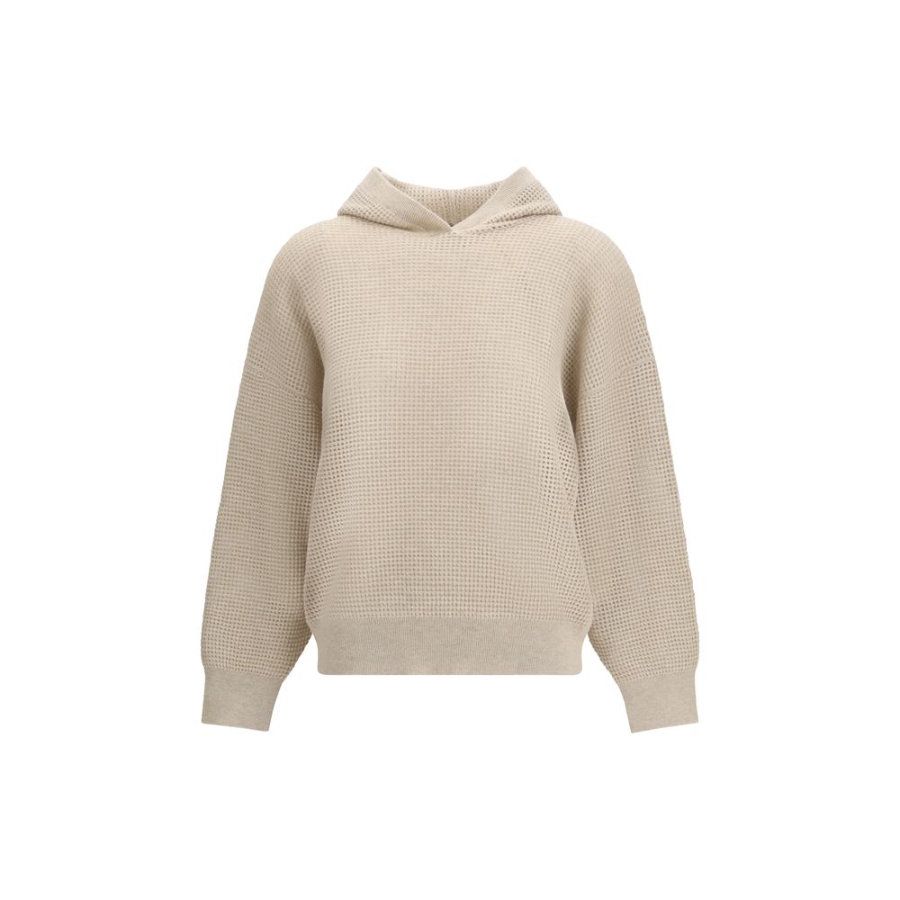 Brunello Cucinelli Beige Cashmere Sweatshirt - Luxe Nova