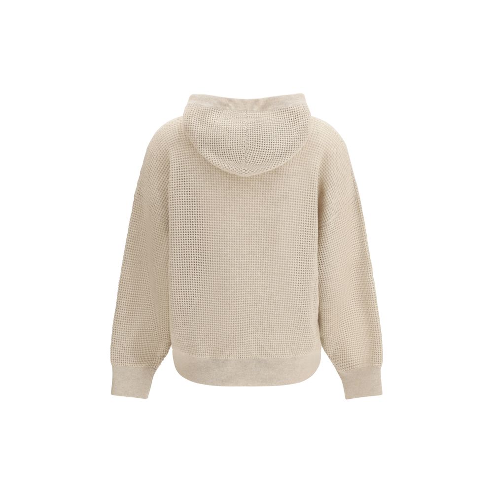 Brunello Cucinelli Beige Cashmere Sweatshirt - Luxe Nova