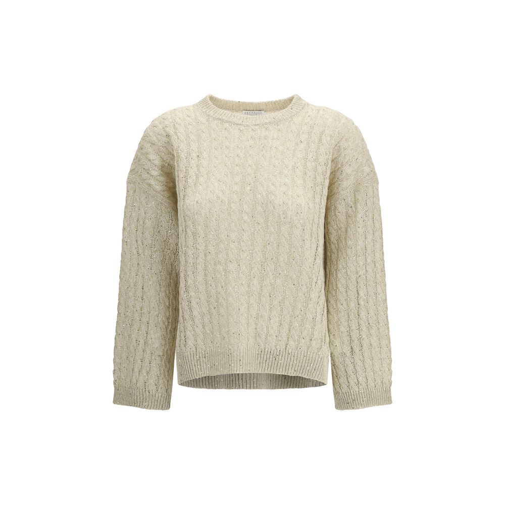 Brunello Cucinelli Beige Linen Sweatshirt - Luxe Nova
