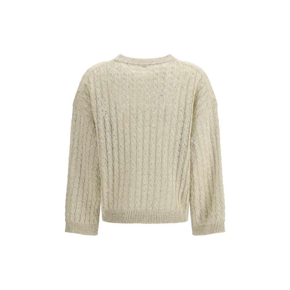 Brunello Cucinelli Beige Linen Sweatshirt - Luxe Nova