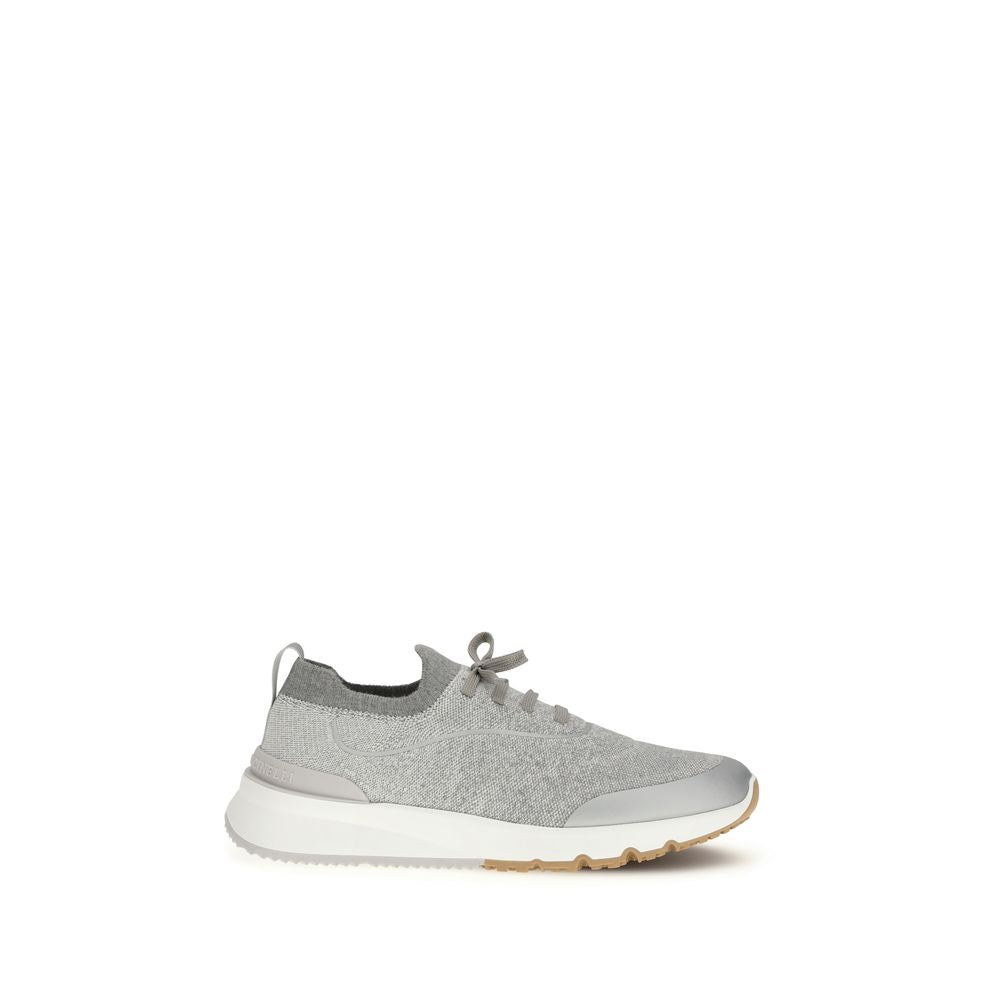 Brunello Cucinelli Gray Cotton Athletic Sneakers - Luxe Nova