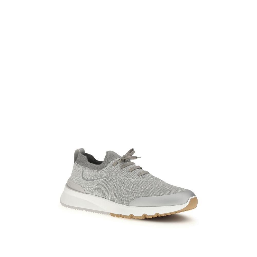 Brunello Cucinelli Gray Cotton Athletic Sneakers - Luxe Nova