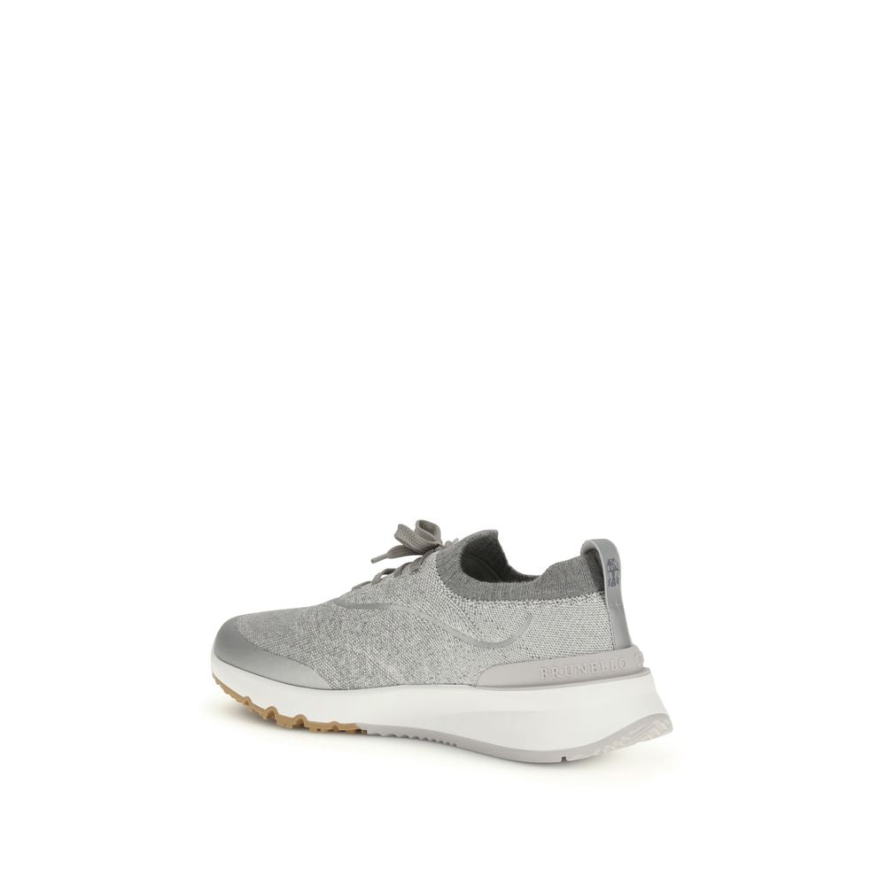 Brunello Cucinelli Gray Cotton Athletic Sneakers - Luxe Nova