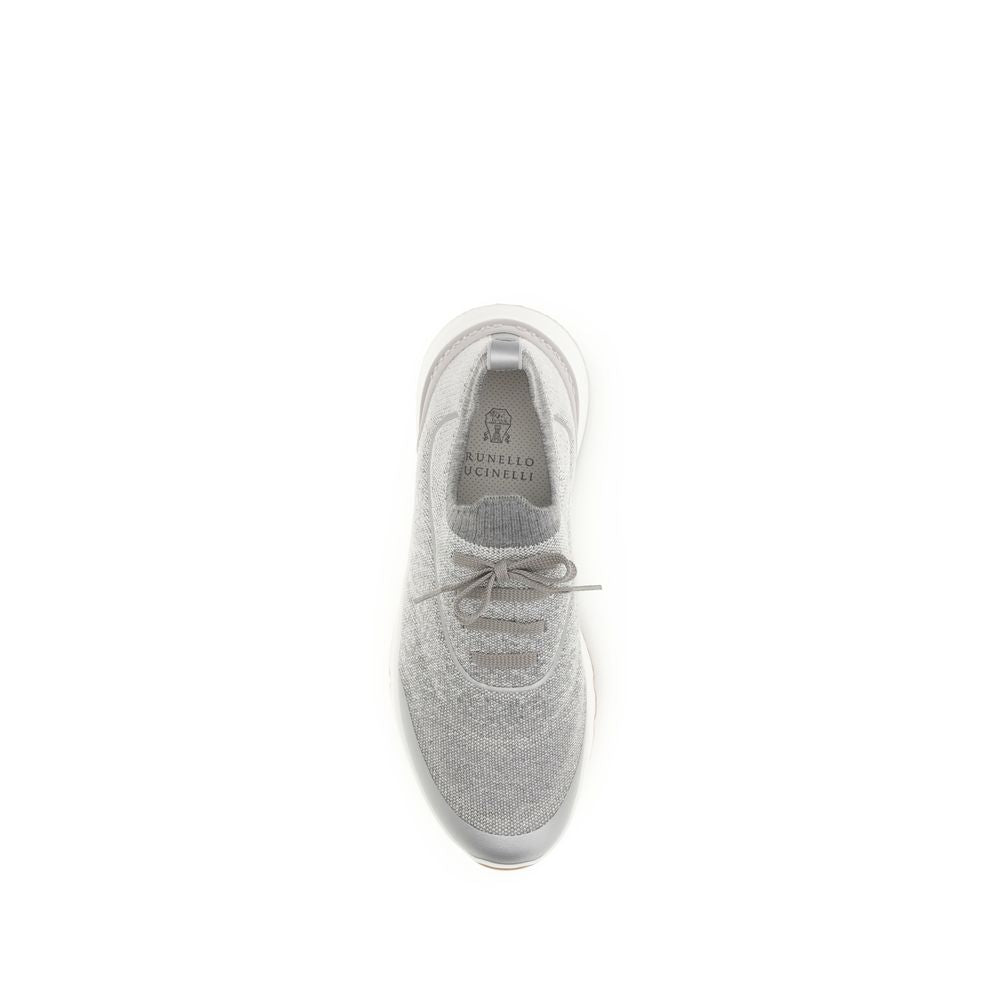 Brunello Cucinelli Gray Cotton Athletic Sneakers - Luxe Nova