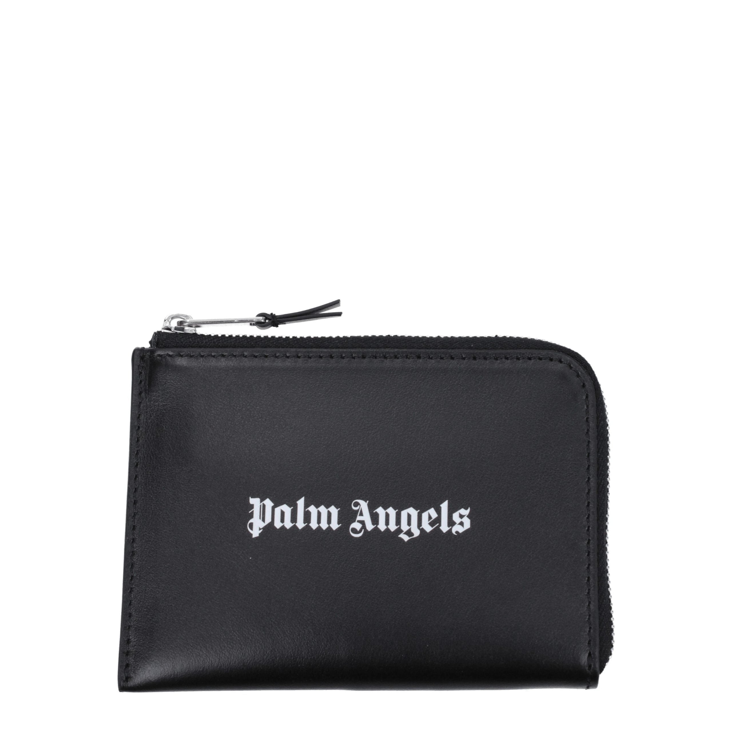 Palm Angels Black Leather Cardholder - Luxe Nova