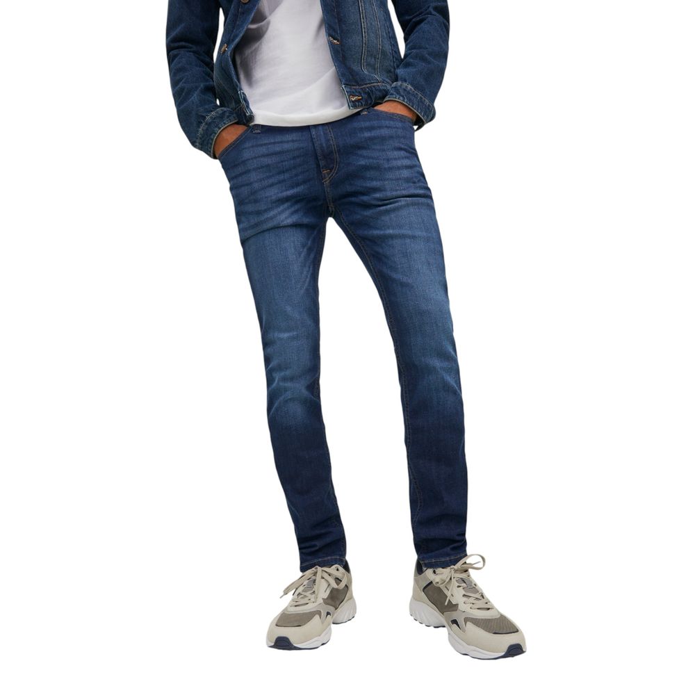 Jack Jones Blue Cotton Skinny Jeans - Luxe Nova