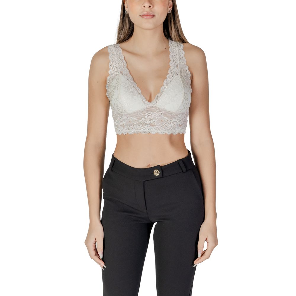 Only White Polyester Bra - Luxe Nova