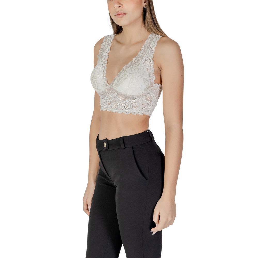 Only White Polyester Bra - Luxe Nova