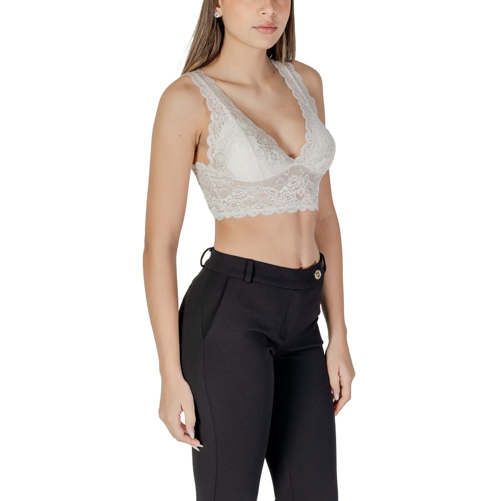 Only White Polyester Bra - Luxe Nova