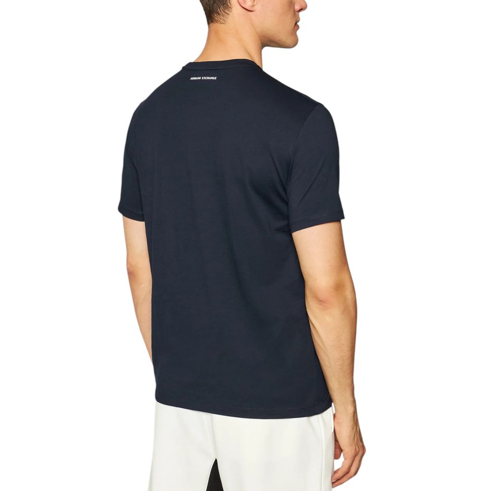 Armani Exchange Blue Cotton T-Shirt - Luxe Nova