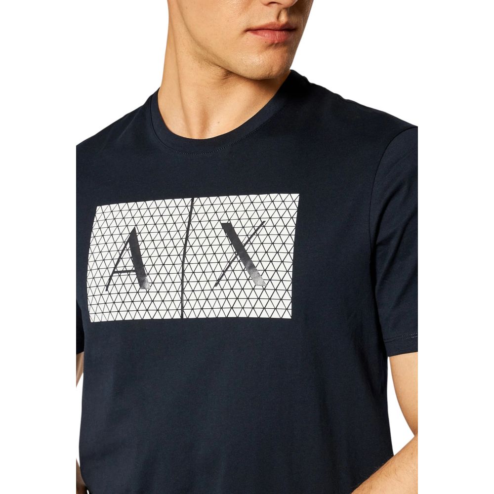 Armani Exchange Blue Cotton T-Shirt - Luxe Nova