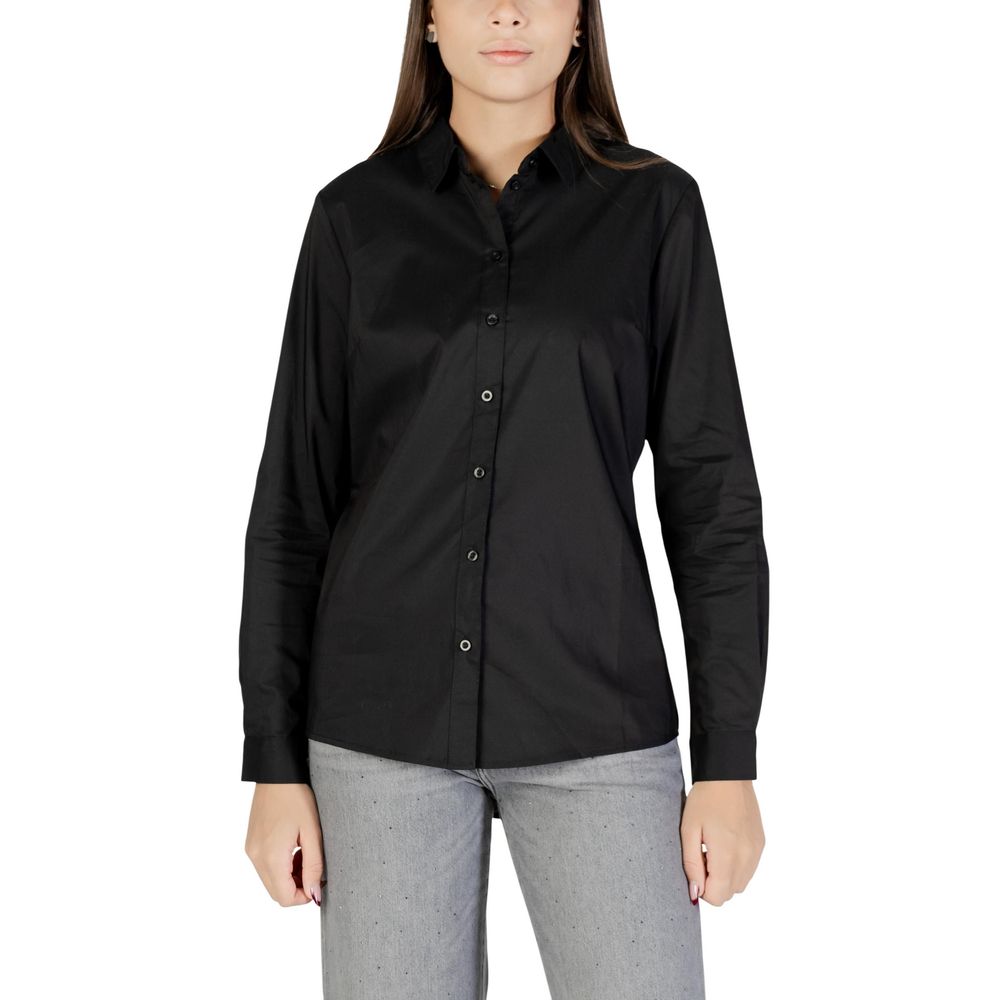 Jacqueline De Yong Black Cotton Blouse - Luxe Nova