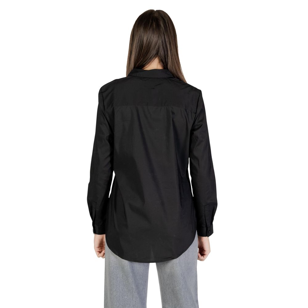 Jacqueline De Yong Black Cotton Blouse - Luxe Nova