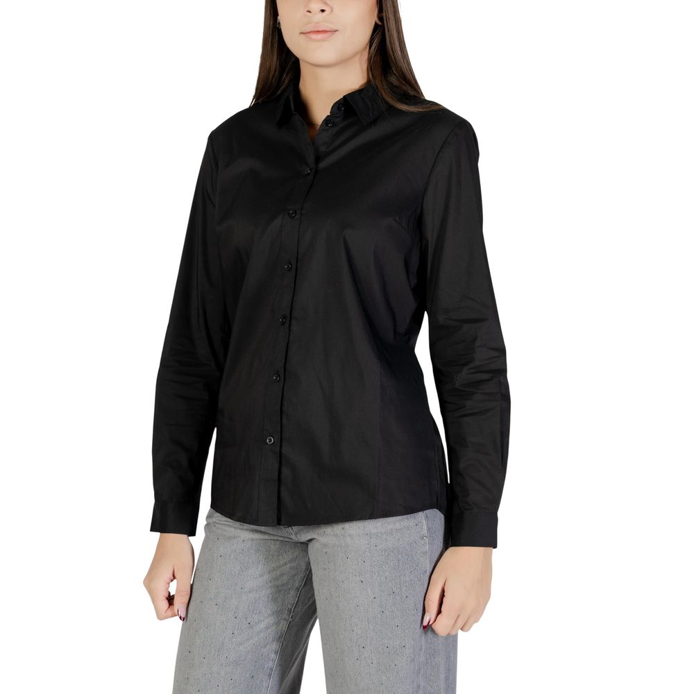 Jacqueline De Yong Black Cotton Blouse - Luxe Nova