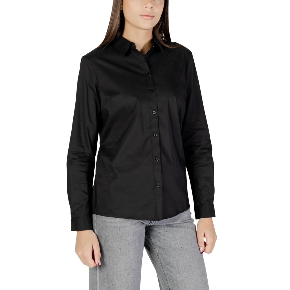 Jacqueline De Yong Black Cotton Blouse - Luxe Nova