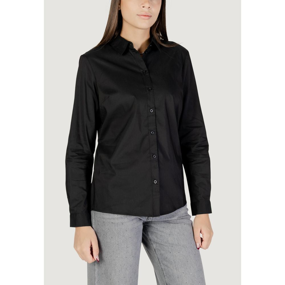 Jacqueline De Yong Black Cotton Blouse - Luxe Nova