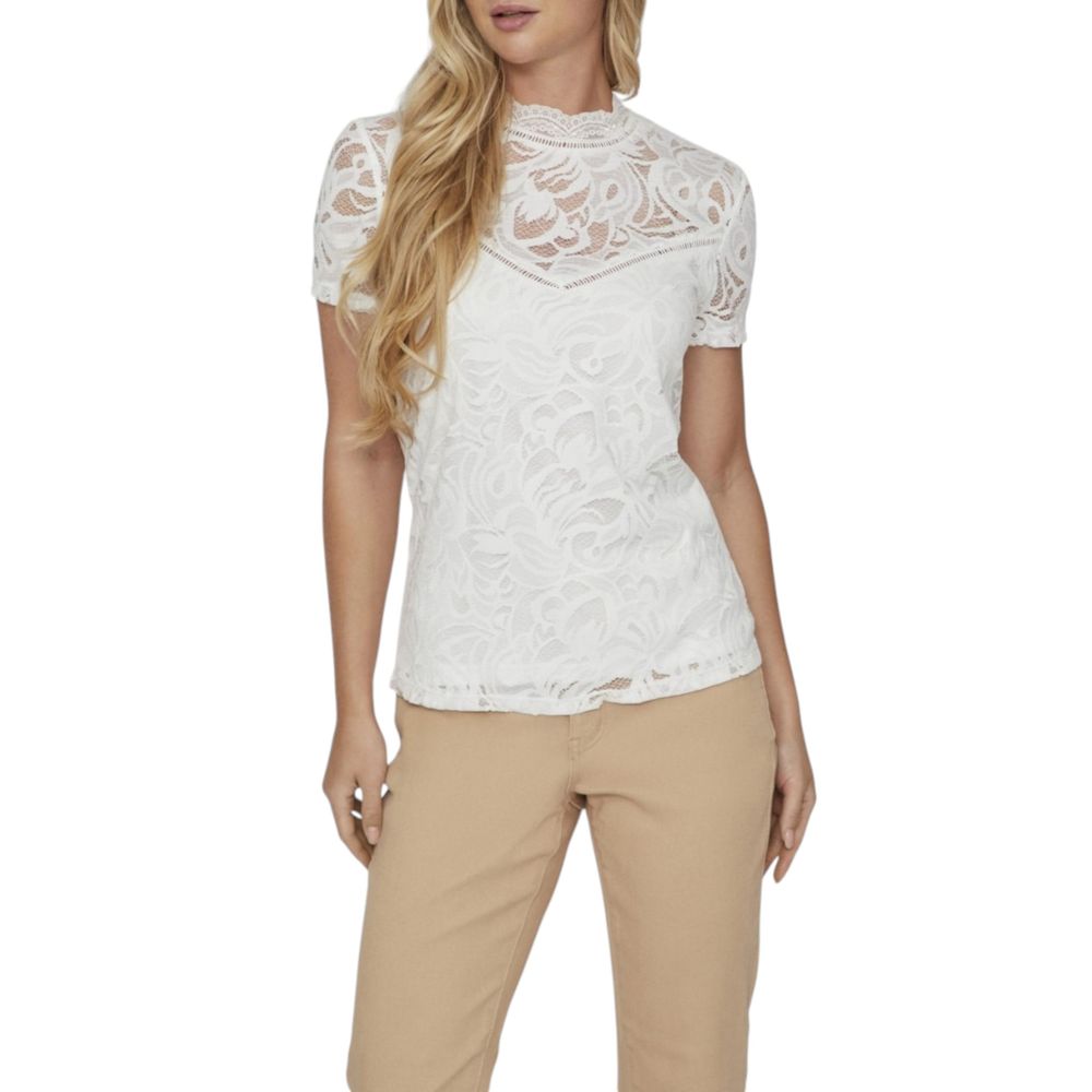 Vila Clothes Cream Polyamide T-Shirt - Luxe Nova