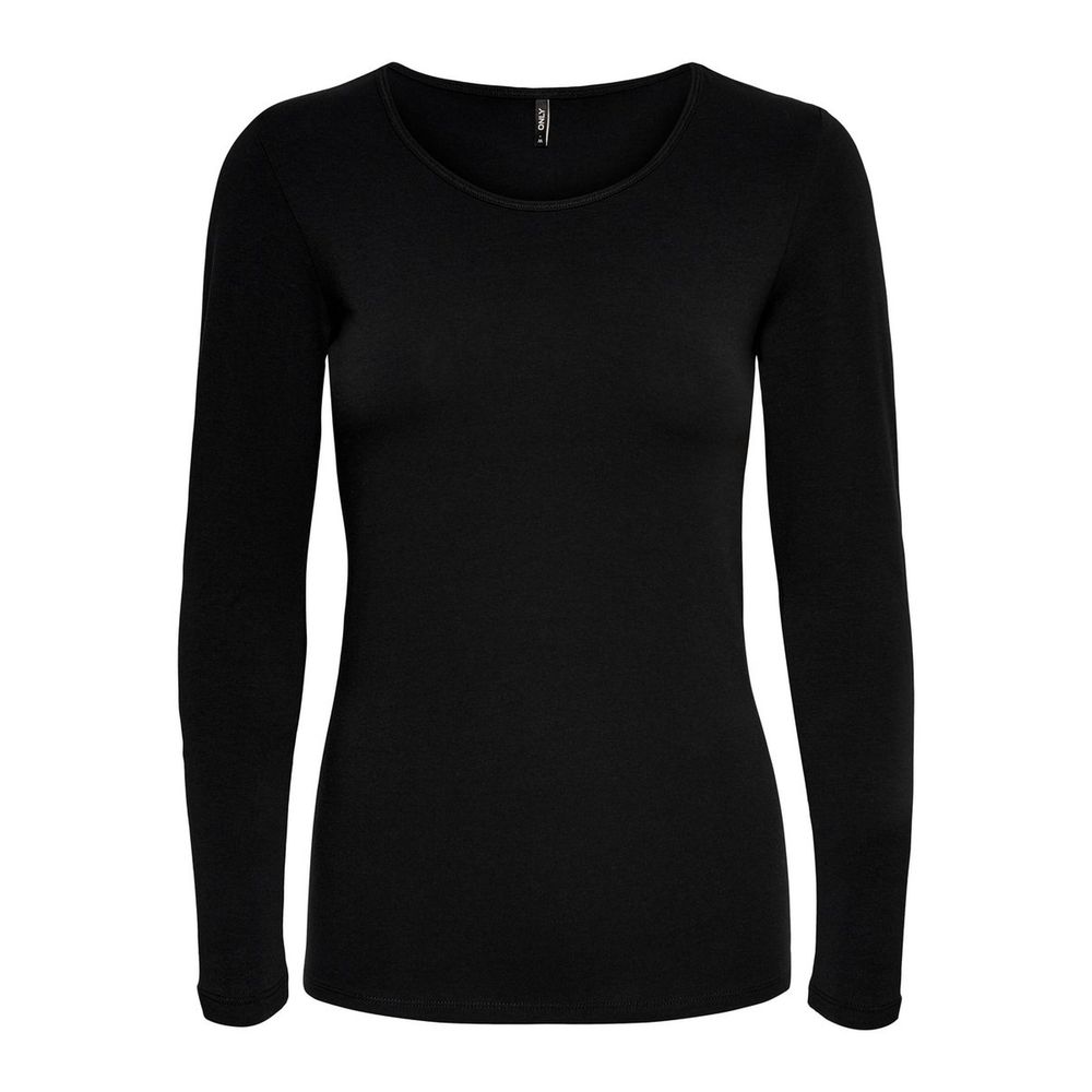Only Black Cotton Long Sleeve T-Shirt - Luxe Nova