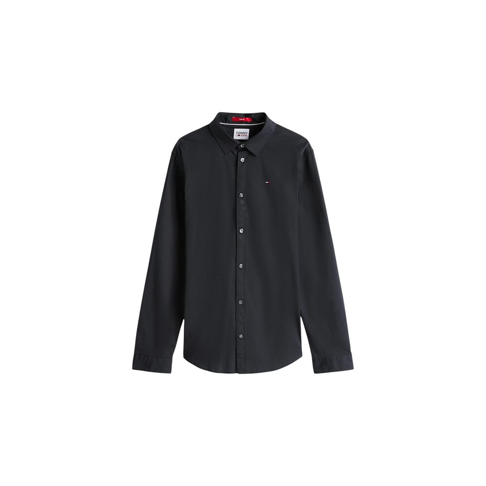 Tommy Hilfiger Jeans Black Cotton Dress Shirt - Luxe Nova