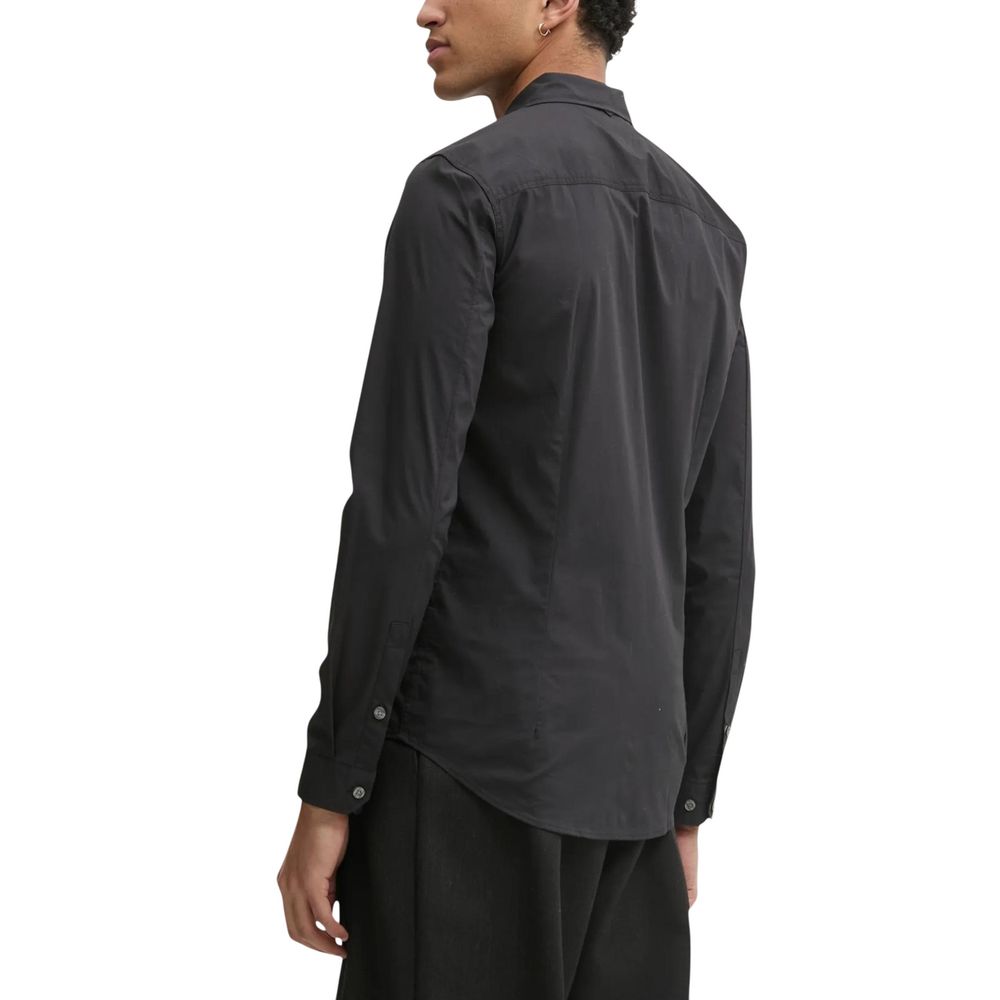 Tommy Hilfiger Jeans Black Cotton Dress Shirt - Luxe Nova