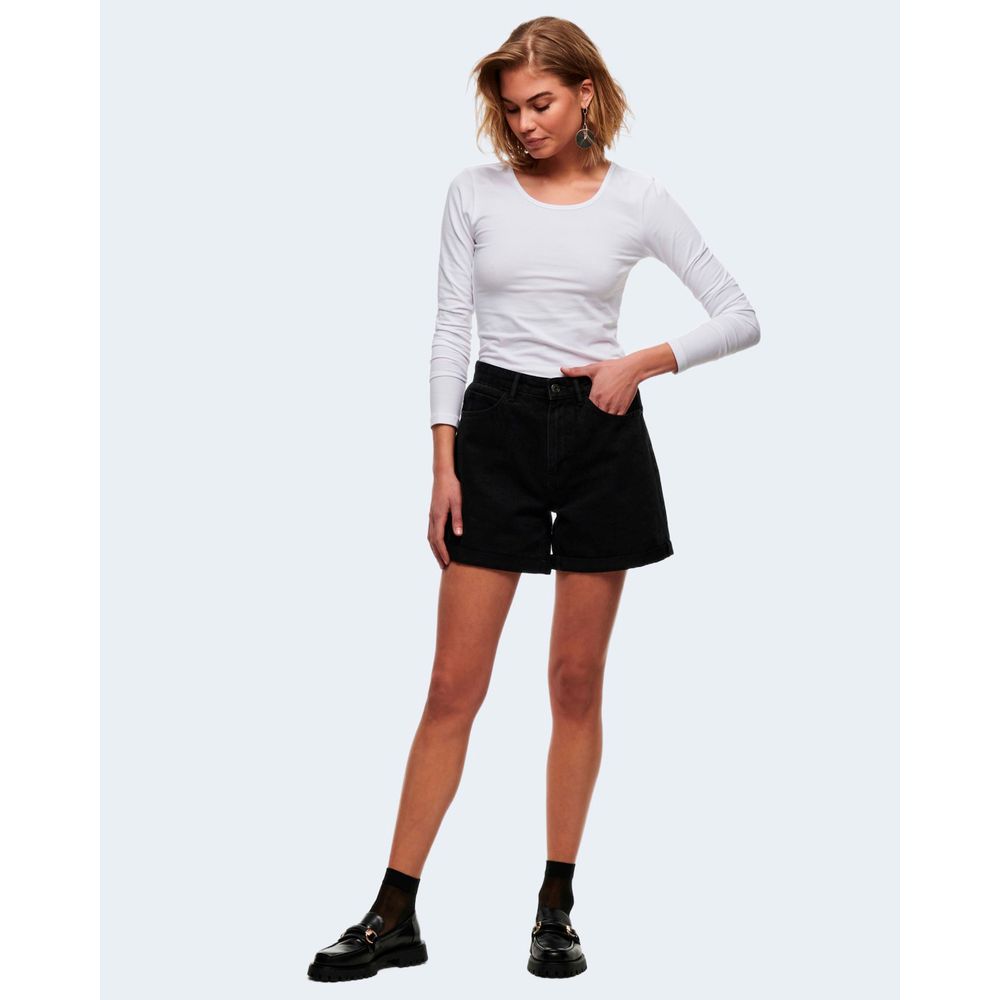 Only White Cotton Long Sleeve T-Shirt - Luxe Nova