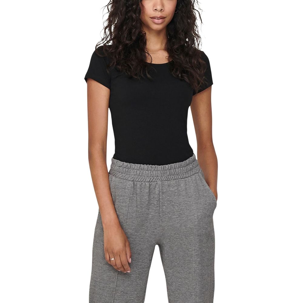 Only Black Cotton T-Shirt - Luxe Nova