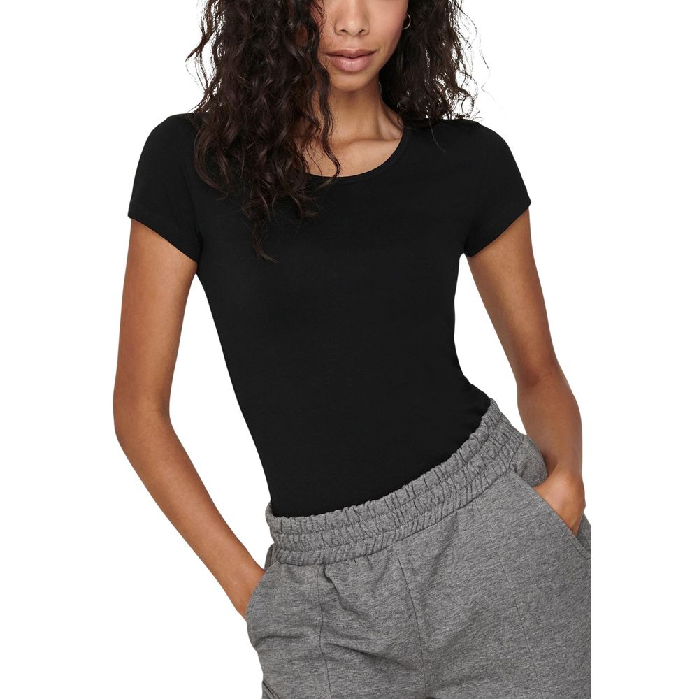 Only Black Cotton T-Shirt - Luxe Nova