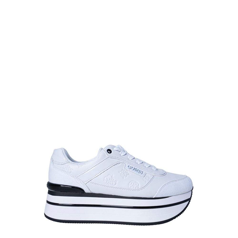 Guess White Polyester Platform Sneakers - Luxe Nova
