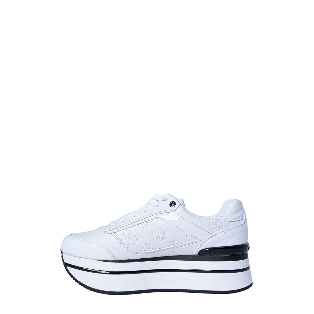 Guess White Polyester Platform Sneakers - Luxe Nova
