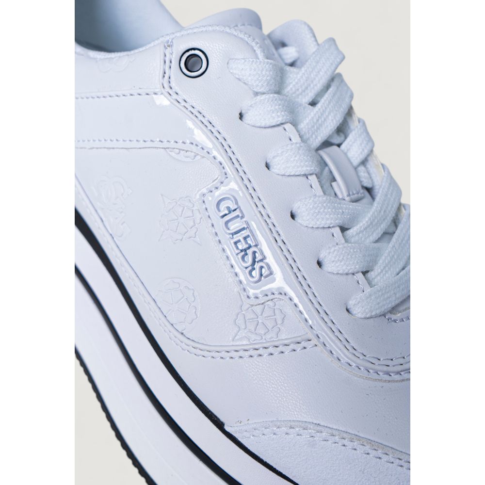 Guess White Polyester Platform Sneakers - Luxe Nova